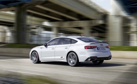 2022 Audi A5 Sportback S Line Competition Plus (Color: Glacier White Metallic) Rear Three-Quarter Wallpapers  450x275 (3)