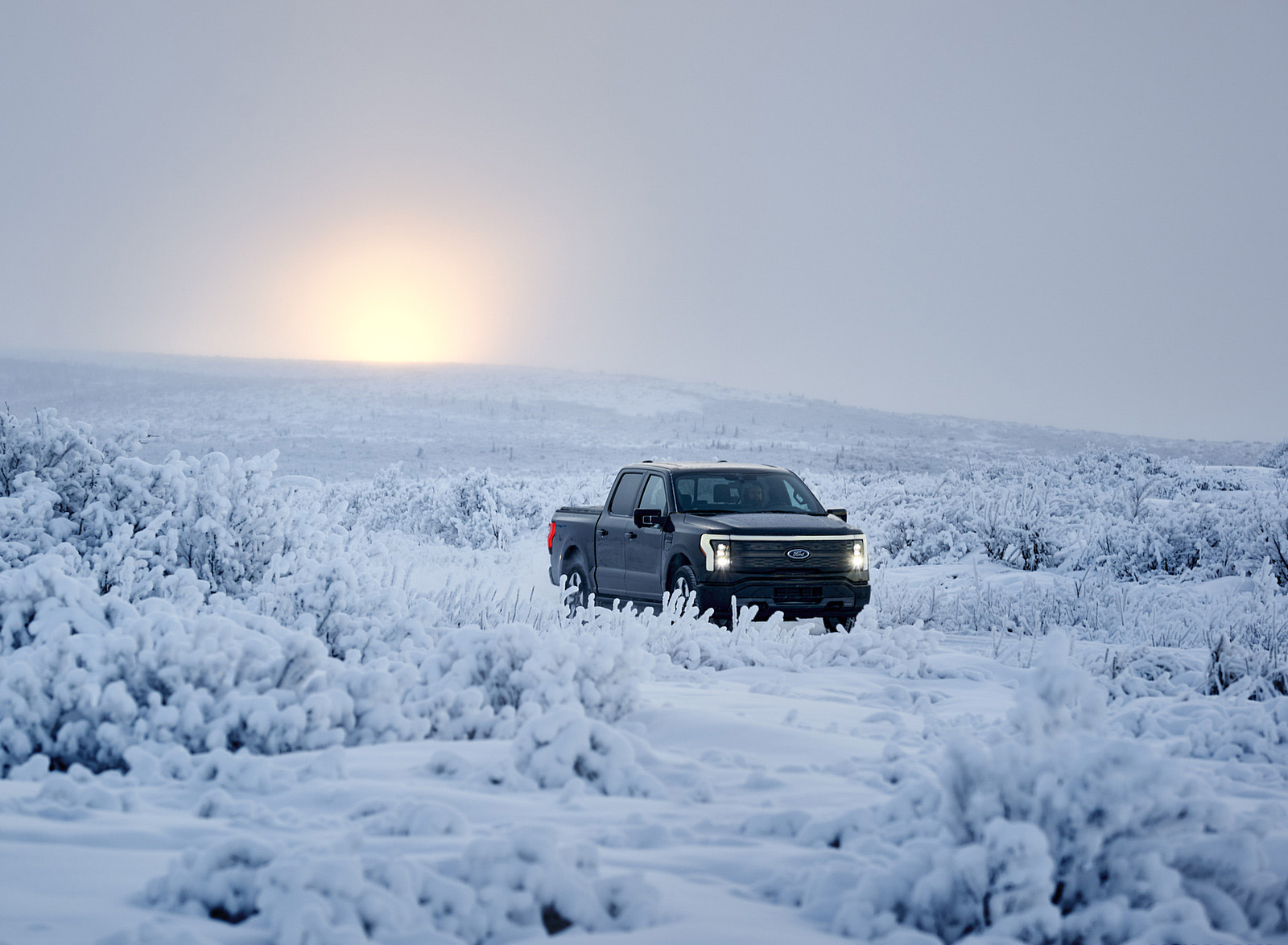 2022 Ford F-150 Lightning Testing in Alaska Front Three-Quarter Wallpapers (9)