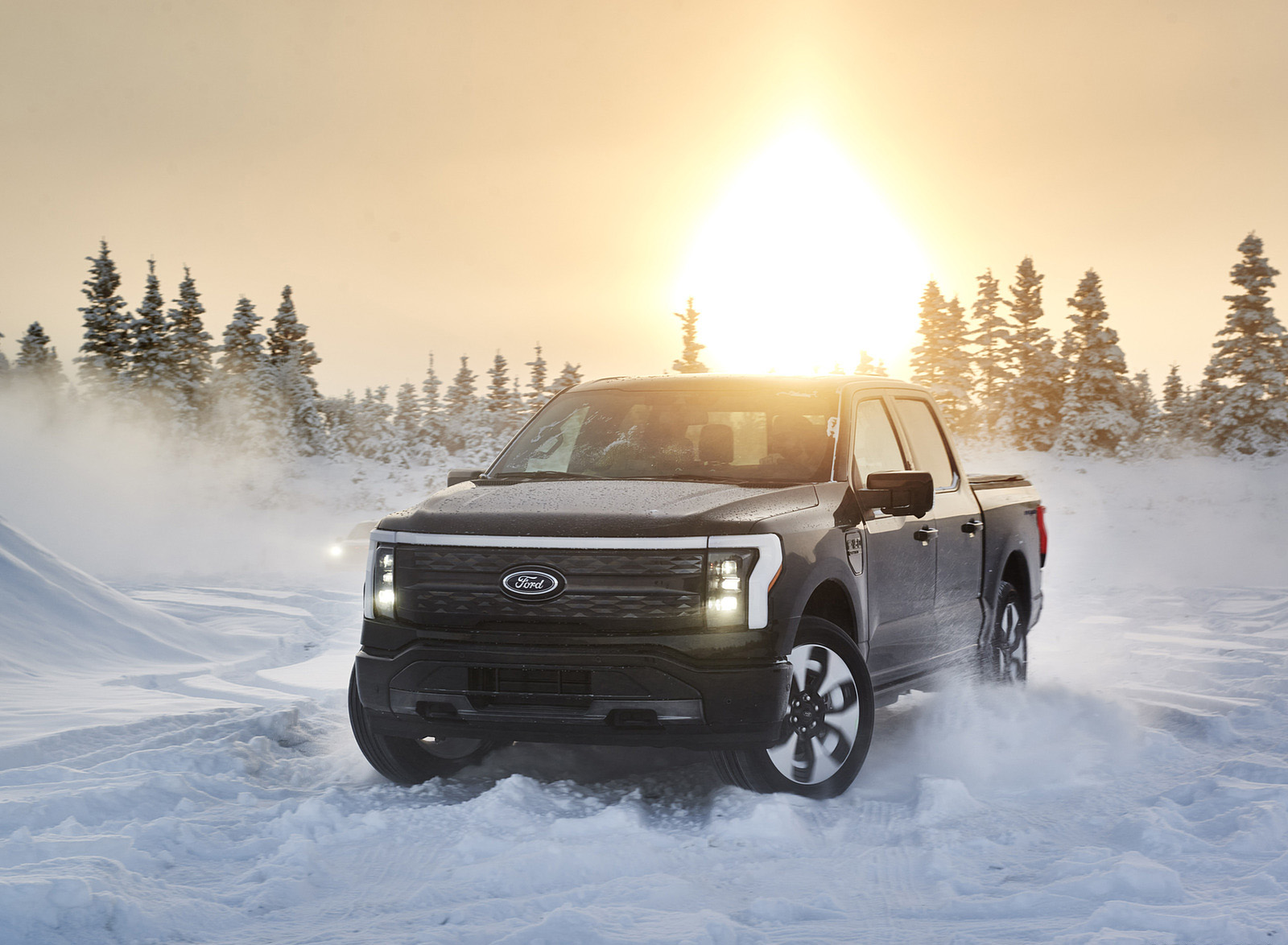 2022 Ford F-150 Lightning Testing in Alaska Front Wallpapers (6)