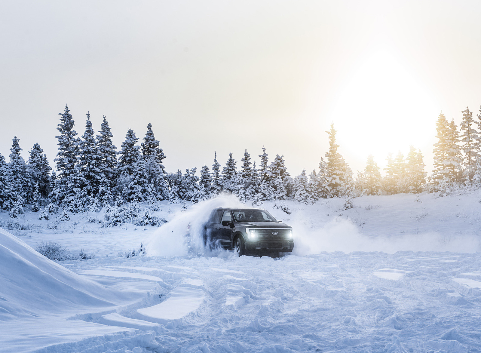 2022 Ford F-150 Lightning Testing in Alaska Front Wallpapers (8)