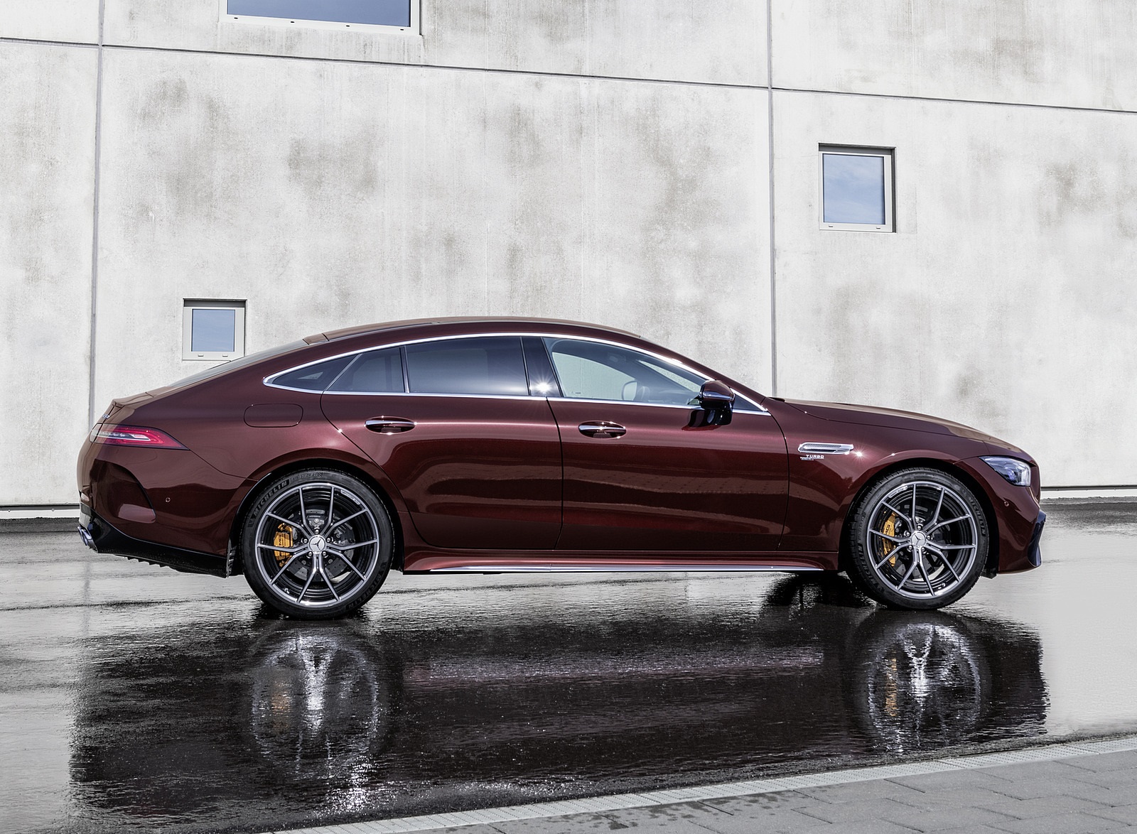 2022 Mercedes-AMG GT 53 4MATIC+ 4-Door Coupe (Color: Rubellite Red) Side Wallpapers (12)