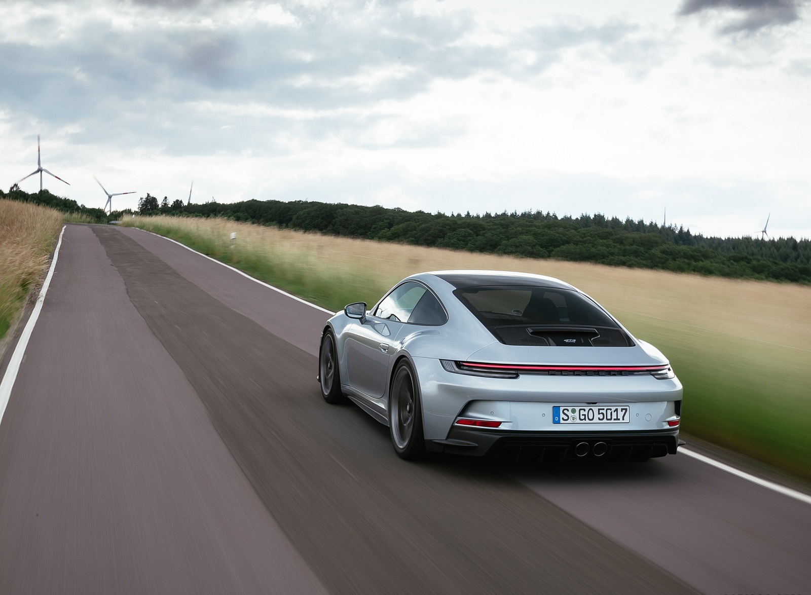 2022 Porsche 911 GT3 with Touring Package (PDK; Color: Dolomite Silver Metallic) Rear Three-Quarter Wallpapers (11)