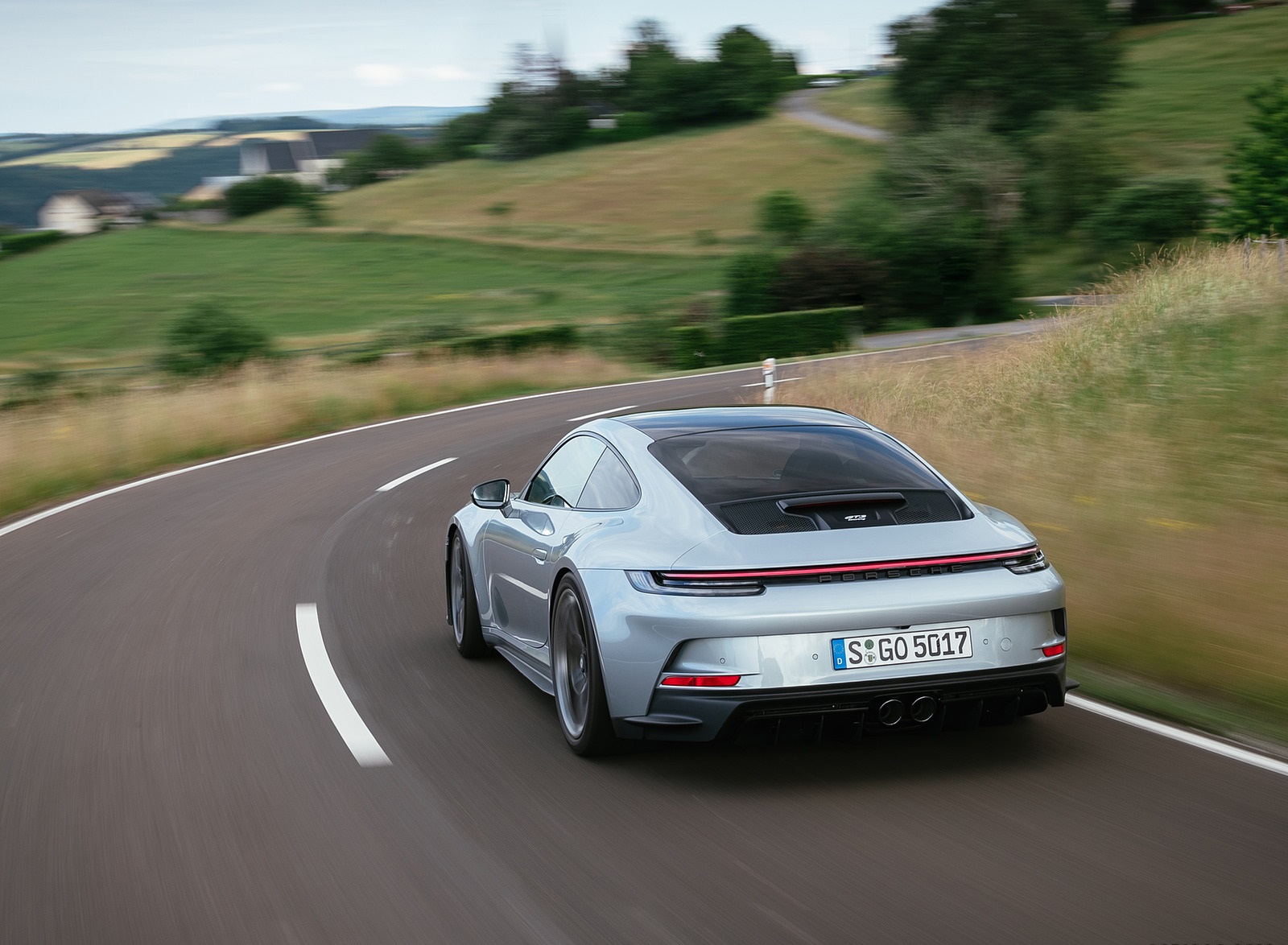 2022 Porsche 911 GT3 with Touring Package (PDK; Color: Dolomite Silver Metallic) Rear Three-Quarter Wallpapers (10)