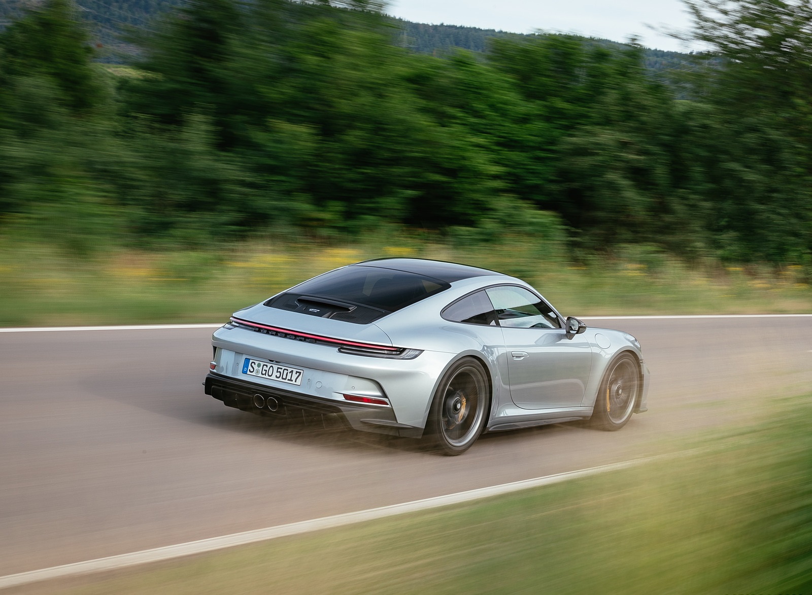 2022 Porsche 911 GT3 with Touring Package (PDK; Color: Dolomite Silver Metallic) Rear Three-Quarter Wallpapers (6)
