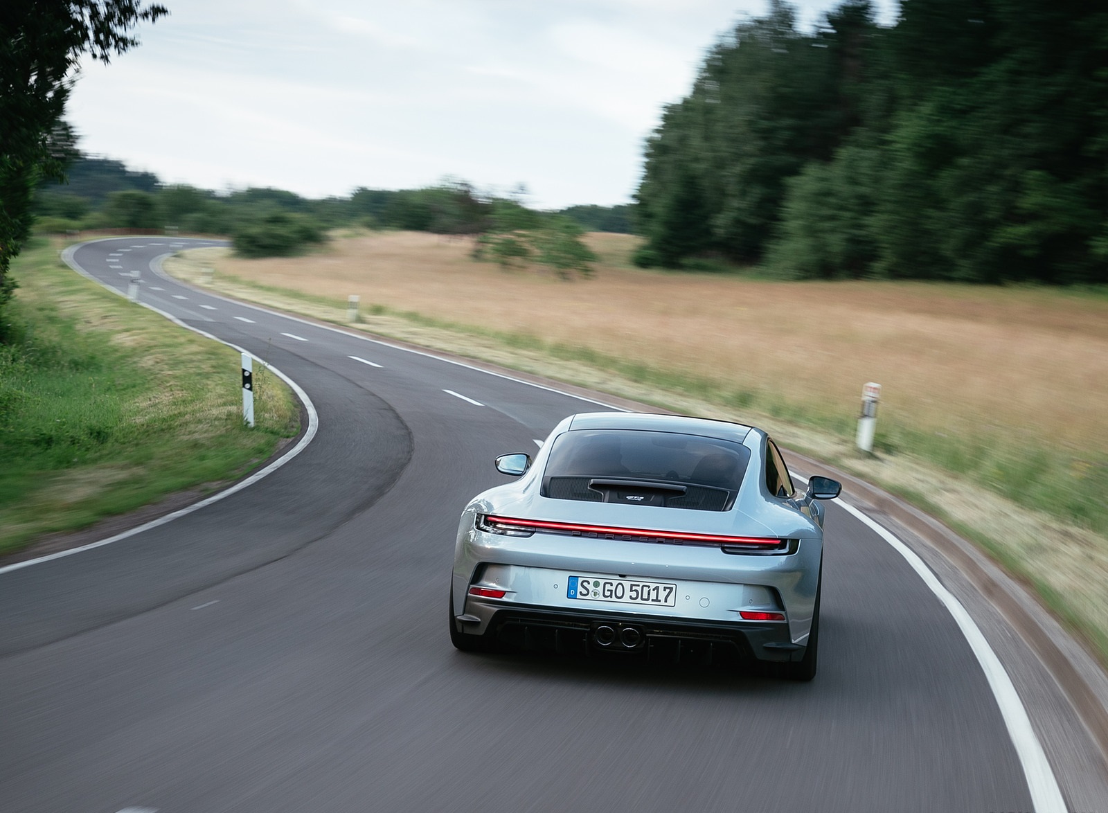 2022 Porsche 911 GT3 with Touring Package (PDK; Color: Dolomite Silver Metallic) Rear Wallpapers (8)