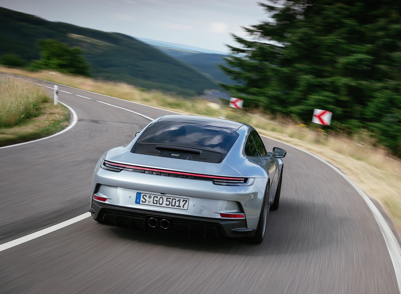 2022 Porsche 911 GT3 with Touring Package (PDK; Color: Dolomite Silver Metallic) Rear Wallpapers (7)