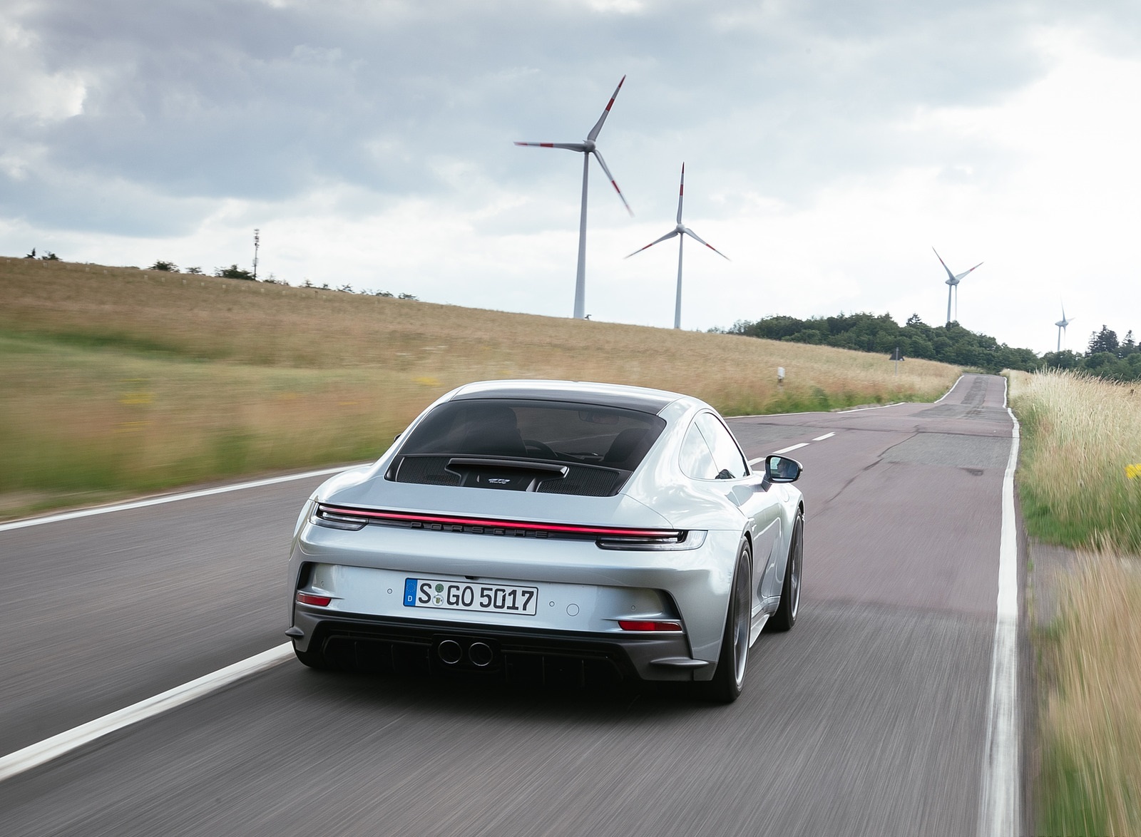 2022 Porsche 911 GT3 with Touring Package (PDK; Color: Dolomite Silver Metallic) Rear Wallpapers (5)