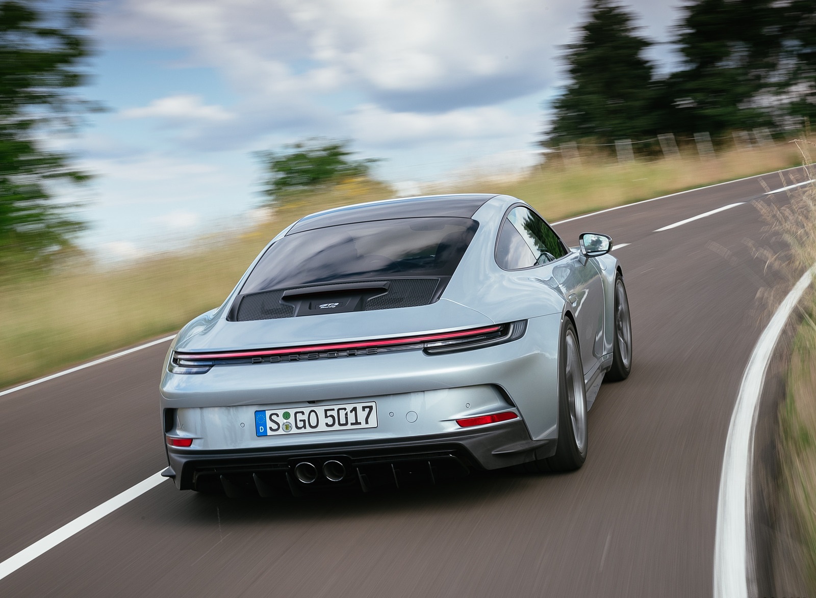 2022 Porsche 911 GT3 with Touring Package (PDK; Color: Dolomite Silver Metallic) Rear Wallpapers (3)