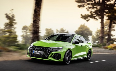 2022 Audi RS3 Sedan (Color: Kyalami Green) Front Three-Quarter Wallpapers 450x275 (3)