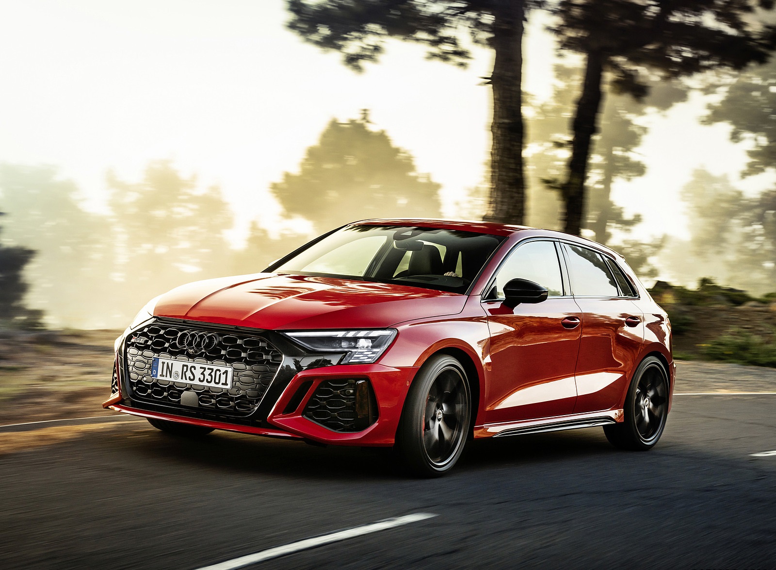 2022 Audi RS3 Sportback (Color: Tango Red) Front Three-Quarter Wallpapers (1)