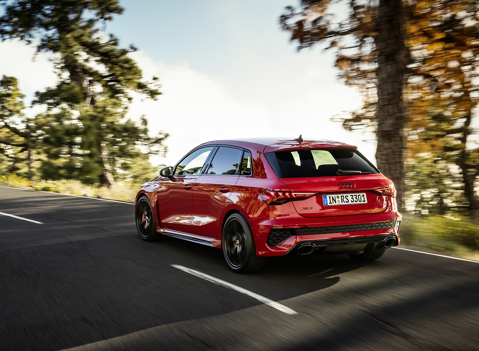 2022 Audi RS3 Sportback (Color: Tango Red) Rear Three-Quarter Wallpapers (2)