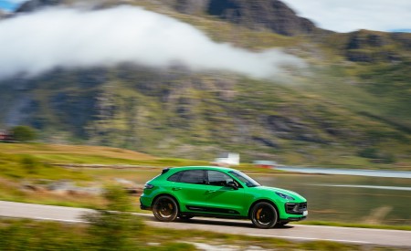 2022 Porsche Macan GTS with Sport package (Color: Python Green) Side Wallpapers 450x275 (115)
