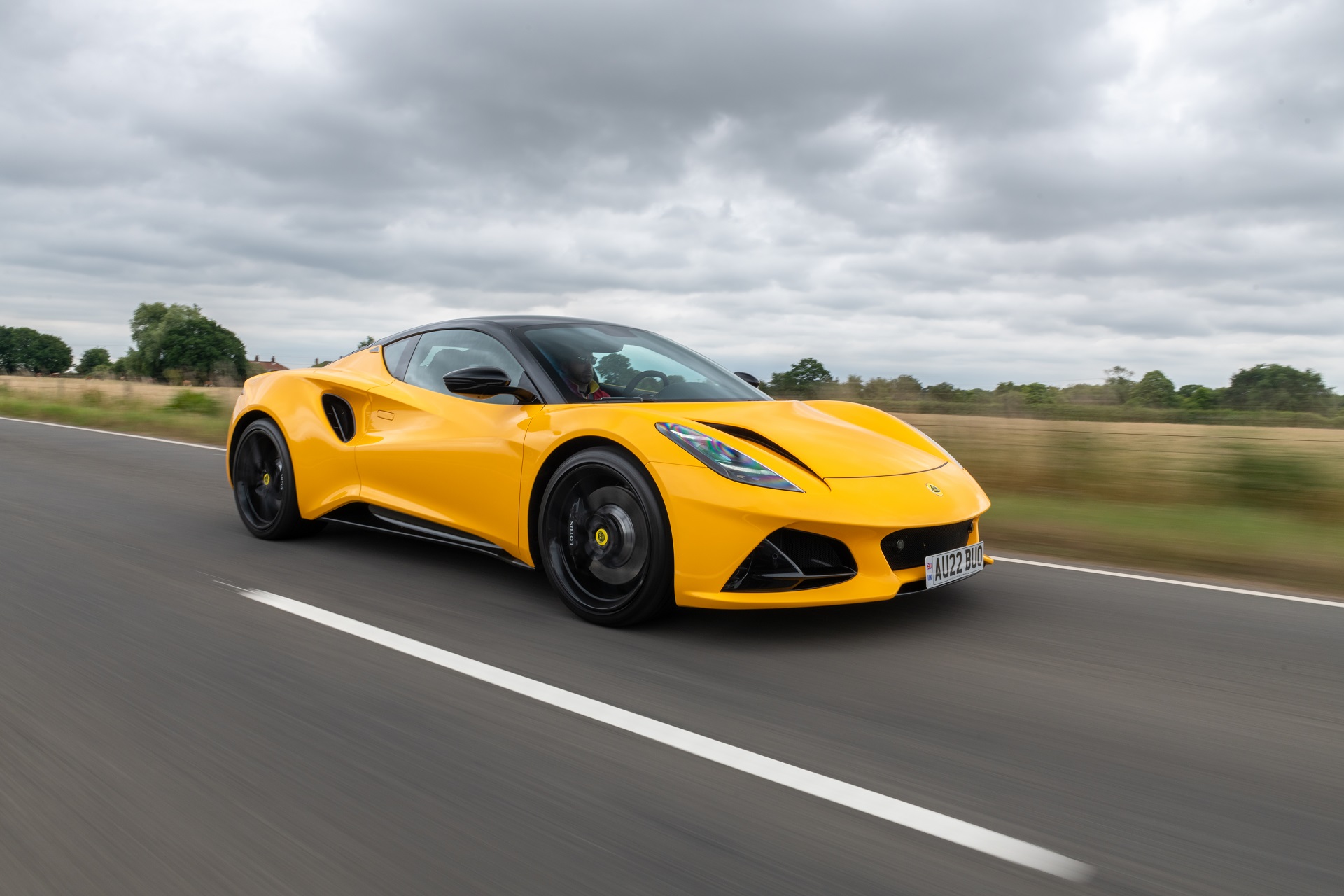 2023 Lotus Emira (Color: Hethel Yellow) Front Three-Quarter Wallpapers (1)
