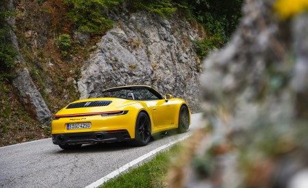2022 Porsche 911 Carrera GTS Cabriolet (Color: Racing Yellow) Rear Three-Quarter Wallpapers 450x275 (9)