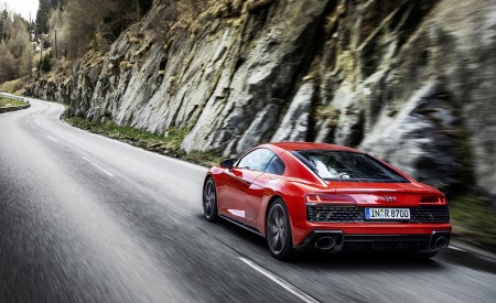 2022 Audi R8 Coupe V10 Performance RWD (Color: Tango Red) Rear Three-Quarter Wallpapers 450x275 (152)