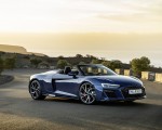2022 Audi R8 Spyder V10 Performance RWD (Color: Ascari Blue Metallic) Front Three-Quarter Wallpapers 150x120