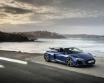 2022 Audi R8 Spyder V10 Performance RWD (Color: Ascari Blue Metallic) Front Three-Quarter Wallpapers 150x120