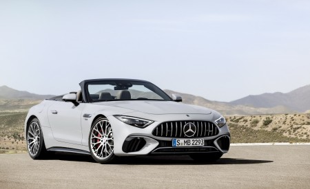 2022 Mercedes-AMG SL 55 4MATIC+ (Color: Alpine Grey Uni) Front Three-Quarter Wallpapers 450x275 (34)