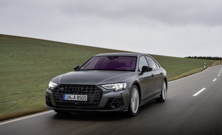 2022 Audi A8 (Color: Daytona Grey Matt Effect) Front Wallpapers 450x275 (3)