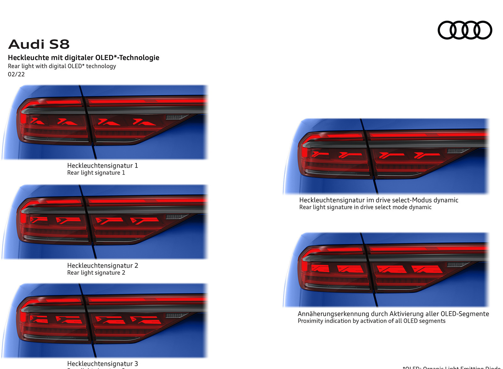2022 Audi S8 Rear light with digital OLED technology Wallpapers #51 of 53