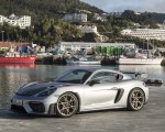 2022 Porsche 718 Cayman GT4 RS (Color: GT Silver Metallic) Front Three-Quarter Wallpapers 150x120