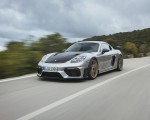 2022 Porsche 718 Cayman GT4 RS (Color: GT Silver Metallic) Front Three-Quarter Wallpapers 150x120