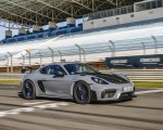 2022 Porsche 718 Cayman GT4 RS (Color: GT Silver Metallic) Front Three-Quarter Wallpapers 150x120