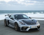 2022 Porsche 718 Cayman GT4 RS (Color: GT Silver Metallic) Front Three-Quarter Wallpapers 150x120