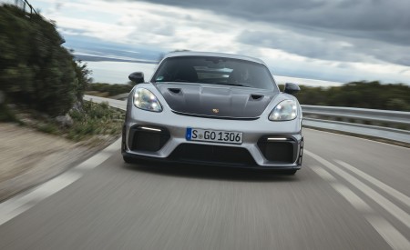 2022 Porsche 718 Cayman GT4 RS (Color: GT Silver Metallic) Front Wallpapers 450x275 (250)