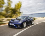 2022 Porsche 718 Cayman GT4 RS (Color: Gentian Blue Metallic) Front Three-Quarter Wallpapers 150x120