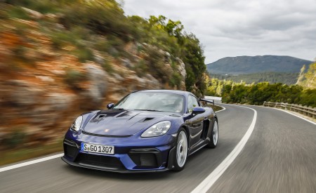 2022 Porsche 718 Cayman GT4 RS (Color: Gentian Blue Metallic) Front Wallpapers 450x275 (67)