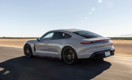 2022 Porsche Taycan GTS (Color: Crayon) Rear Three-Quarter Wallpapers 450x275 (50)