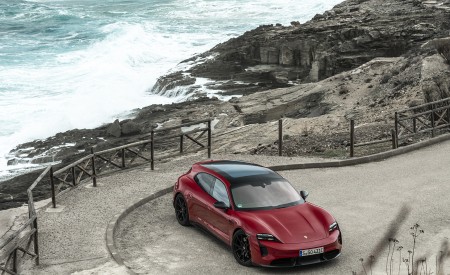 2022 Porsche Taycan GTS Sport Turismo (Color: Carmine Red) Front Wallpapers 450x275 (98)