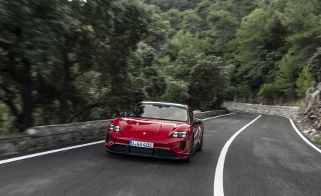 2022 Porsche Taycan GTS Sport Turismo (Color: Carmine Red) Front Wallpapers 450x275 (65)