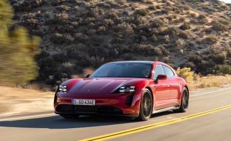2022 Porsche Taycan GTS Sport Turismo (Color: Carmine Red) Front Wallpapers 450x275 (152)