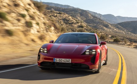 2022 Porsche Taycan GTS Sport Turismo (Color: Carmine Red) Front Wallpapers 450x275 (147)