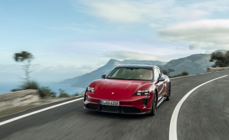 2022 Porsche Taycan GTS Sport Turismo (Color: Carmine Red) Front Wallpapers 450x275 (77)