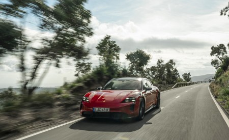 2022 Porsche Taycan GTS Sport Turismo (Color: Carmine Red) Front Wallpapers 450x275 (67)