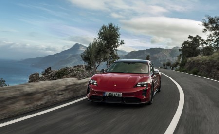 2022 Porsche Taycan GTS Sport Turismo (Color: Carmine Red) Front Wallpapers 450x275 (79)