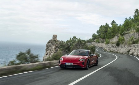 2022 Porsche Taycan GTS Sport Turismo (Color: Carmine Red) Front Wallpapers 450x275 (68)