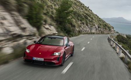 2022 Porsche Taycan GTS Sport Turismo (Color: Carmine Red) Front Wallpapers 450x275 (45)