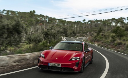 2022 Porsche Taycan GTS Sport Turismo (Color: Carmine Red) Front Wallpapers 450x275 (69)