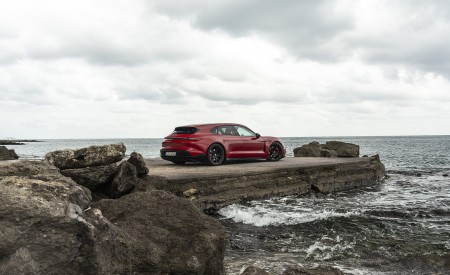 2022 Porsche Taycan GTS Sport Turismo (Color: Carmine Red) Rear Three-Quarter Wallpapers 450x275 (89)