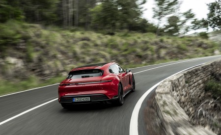2022 Porsche Taycan GTS Sport Turismo (Color: Carmine Red) Rear Wallpapers 450x275 (73)