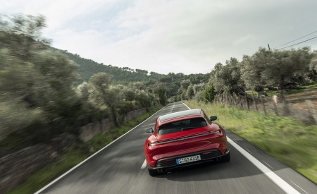 2022 Porsche Taycan GTS Sport Turismo (Color: Carmine Red) Rear Wallpapers 450x275 (74)