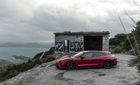 2022 Porsche Taycan GTS Sport Turismo (Color: Carmine Red) Side Wallpapers 450x275 (109)