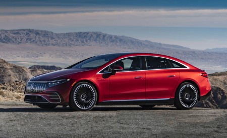 2022 Mercedes-AMG EQS 53 4MATIC+ (Color: Hyazinth Red Metallic) Front Three-Quarter Wallpapers 450x275 (25)