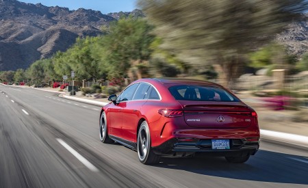 2022 Mercedes-AMG EQS 53 4MATIC+ (Color: Hyazinth Red Metallic) Rear Three-Quarter Wallpapers 450x275 (4)