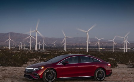 2022 Mercedes-AMG EQS 53 4MATIC+ (Color: Hyazinth Red Metallic) Side Wallpapers 450x275 (17)