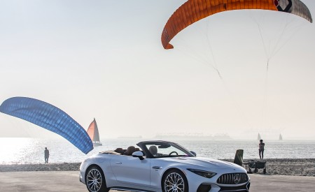 2022 Mercedes-AMG SL 55 4Matic+ US version Front Three-Quarter Wallpapers 450x275 (11)